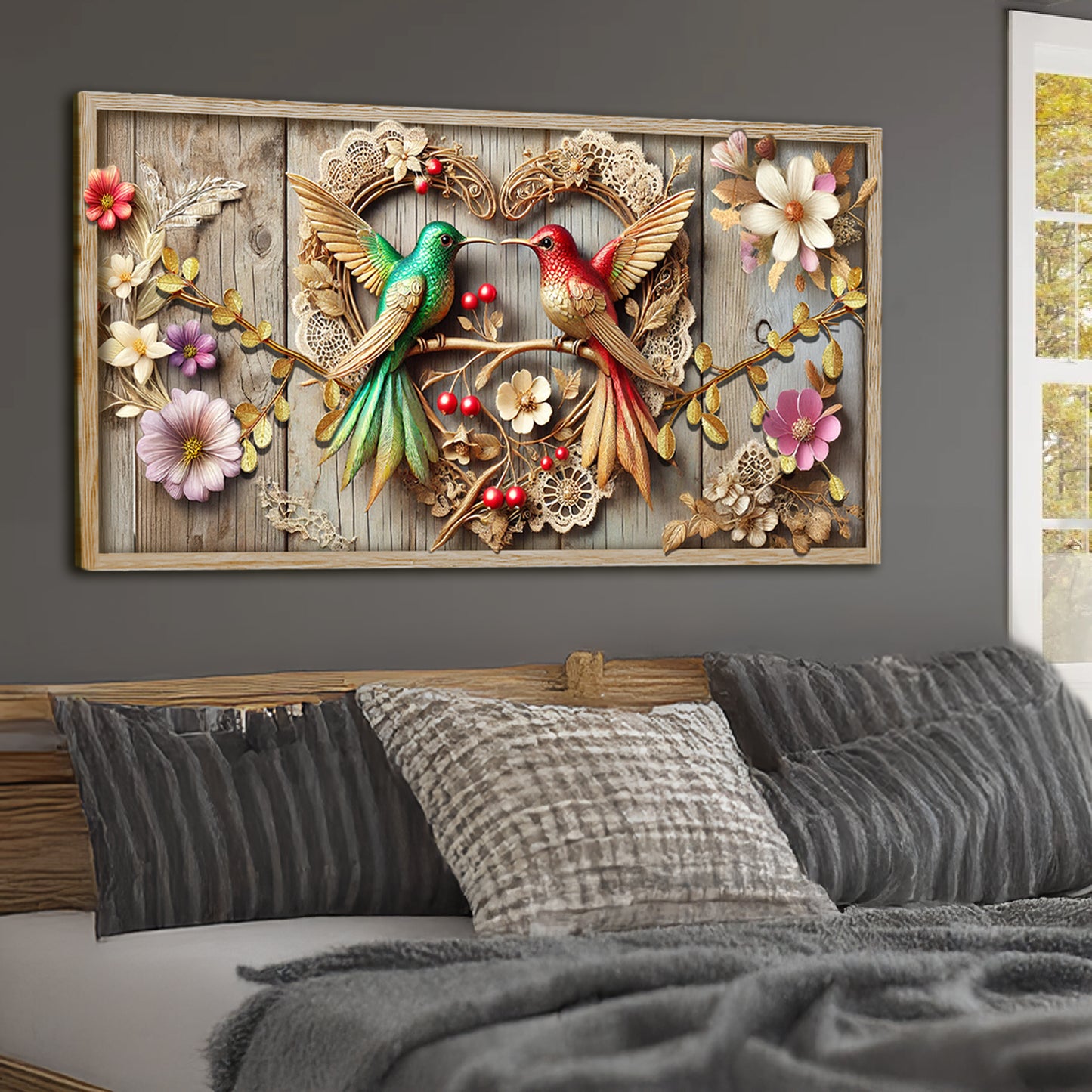 3D Hummingbirds Wall Art VII