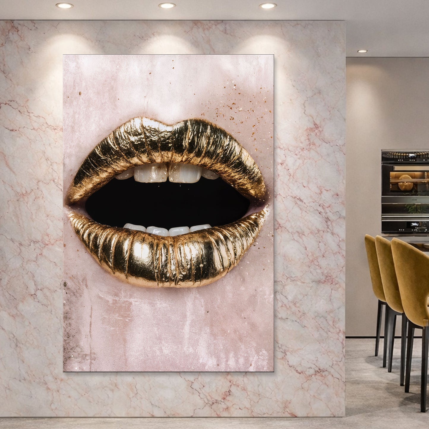 Golden Lips Wall Art