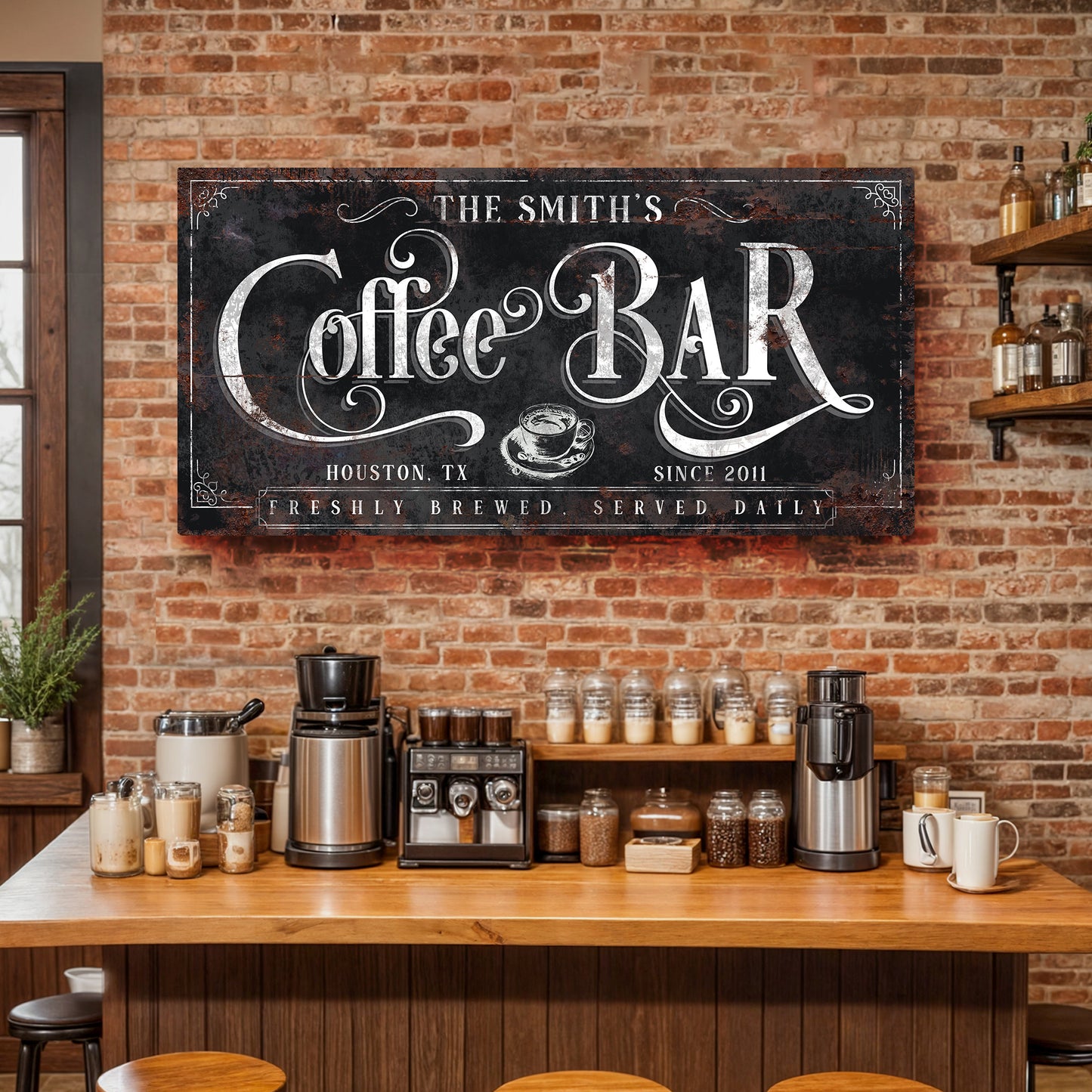 Coffee Bar Sign XI Style 1 - Image by Tailored Canvases