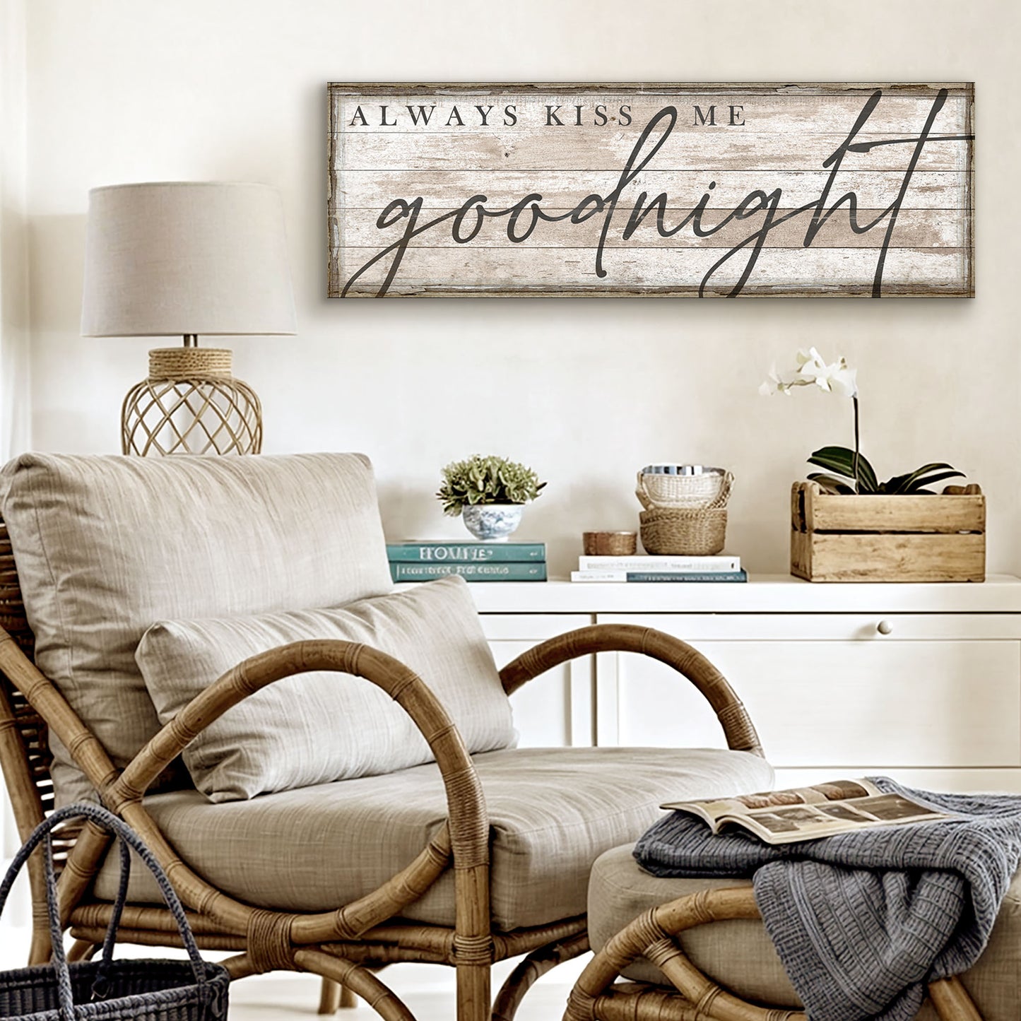 Always Kiss Me Goodnight Bedroom Sign II