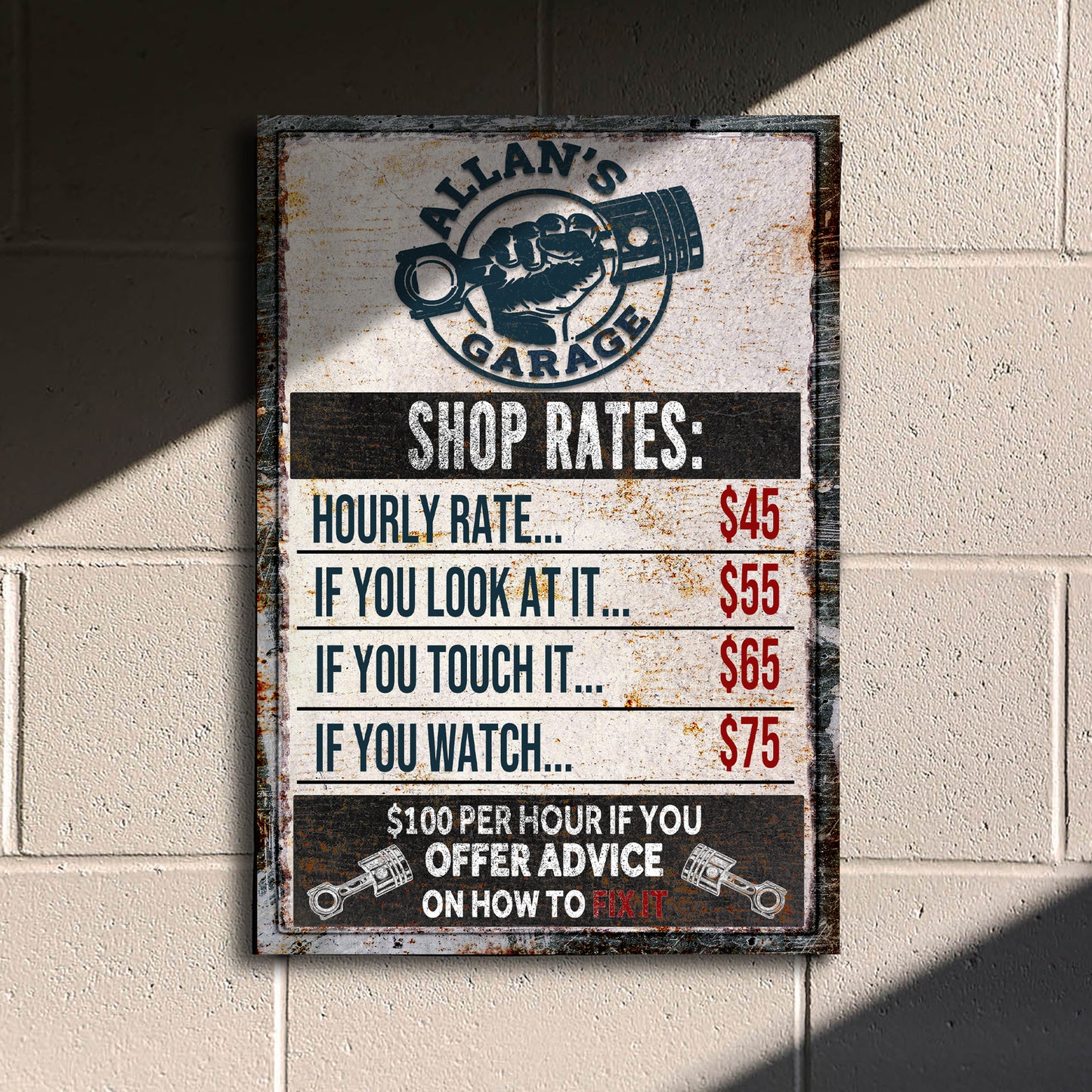 Garage Rules Sign