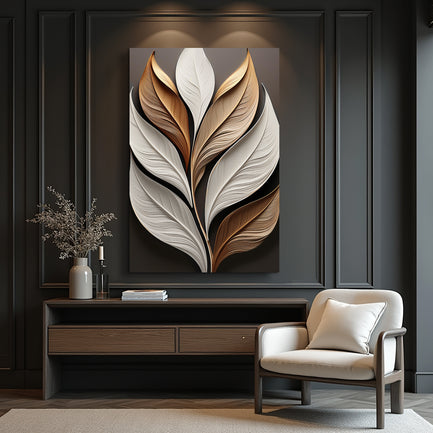Elegant 3D Leaf Wall Art