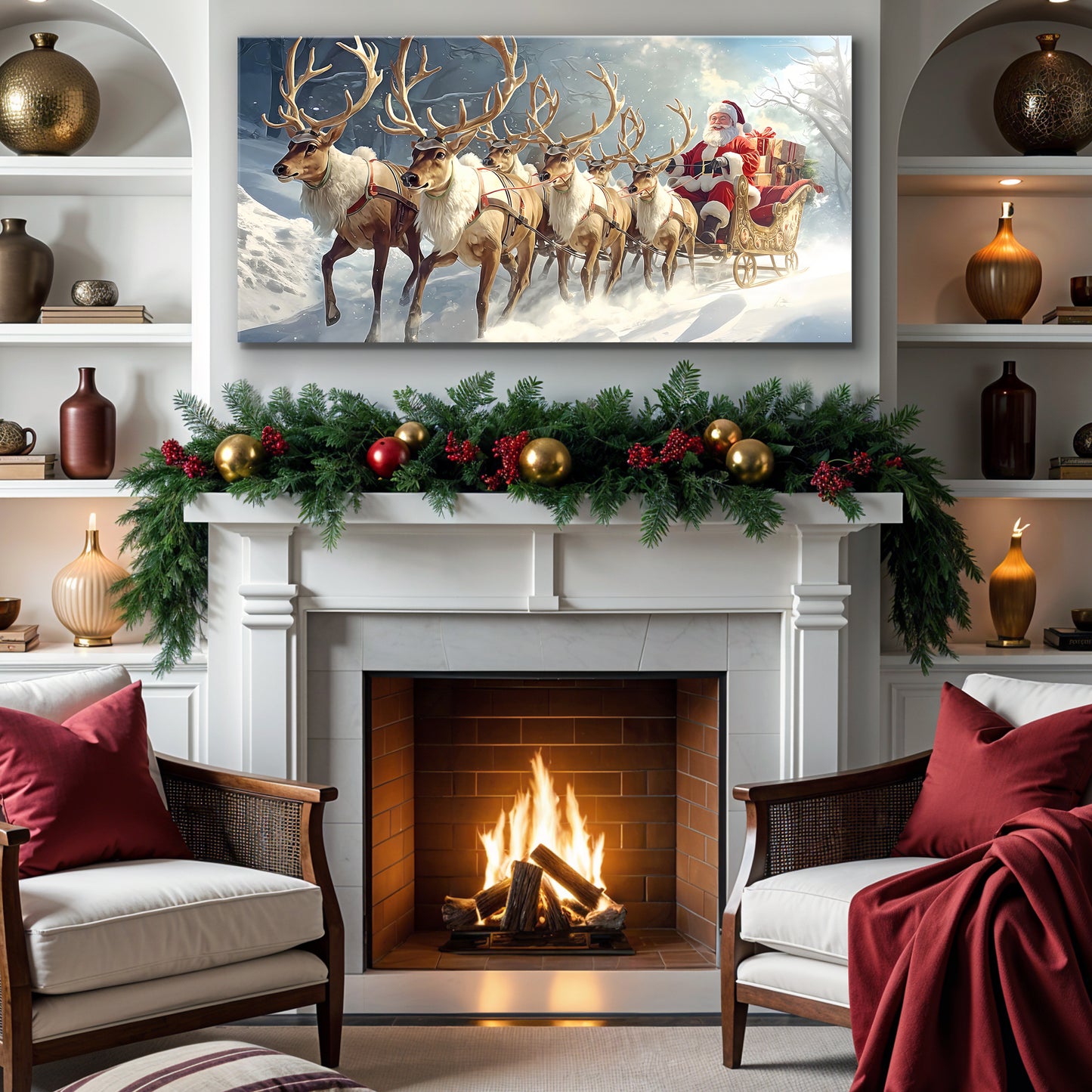 Santa’s Sleigh Ride Christmas Wall Art