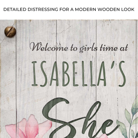 She Shed Sign IV Zoom - Imaged by Tailored Canvases