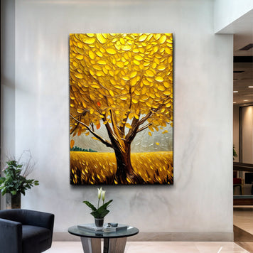 Golden Tree Breeze Wall Art