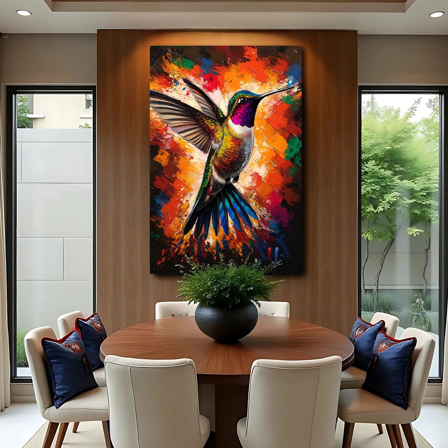 Humming Bird Abstract Wall Art