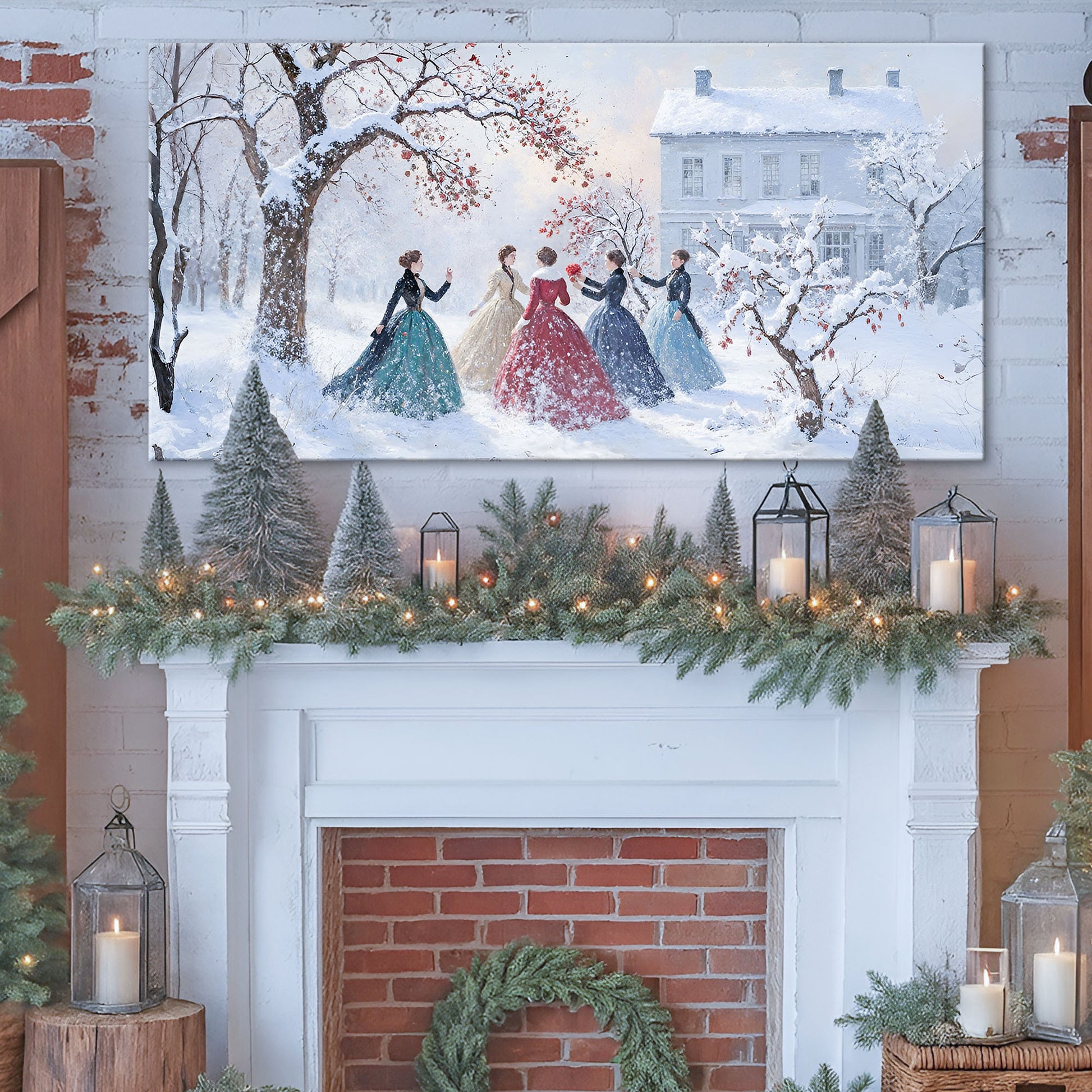 Little Women Abstract Christmas Wall Art