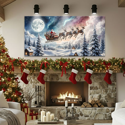 Midnight Sleigh Ride Christmas Wall Art