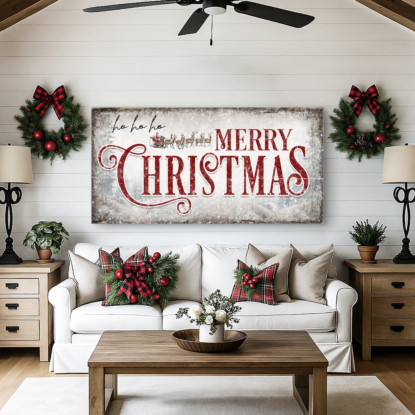 Ho Ho Ho Merry Christmas Wall Sign