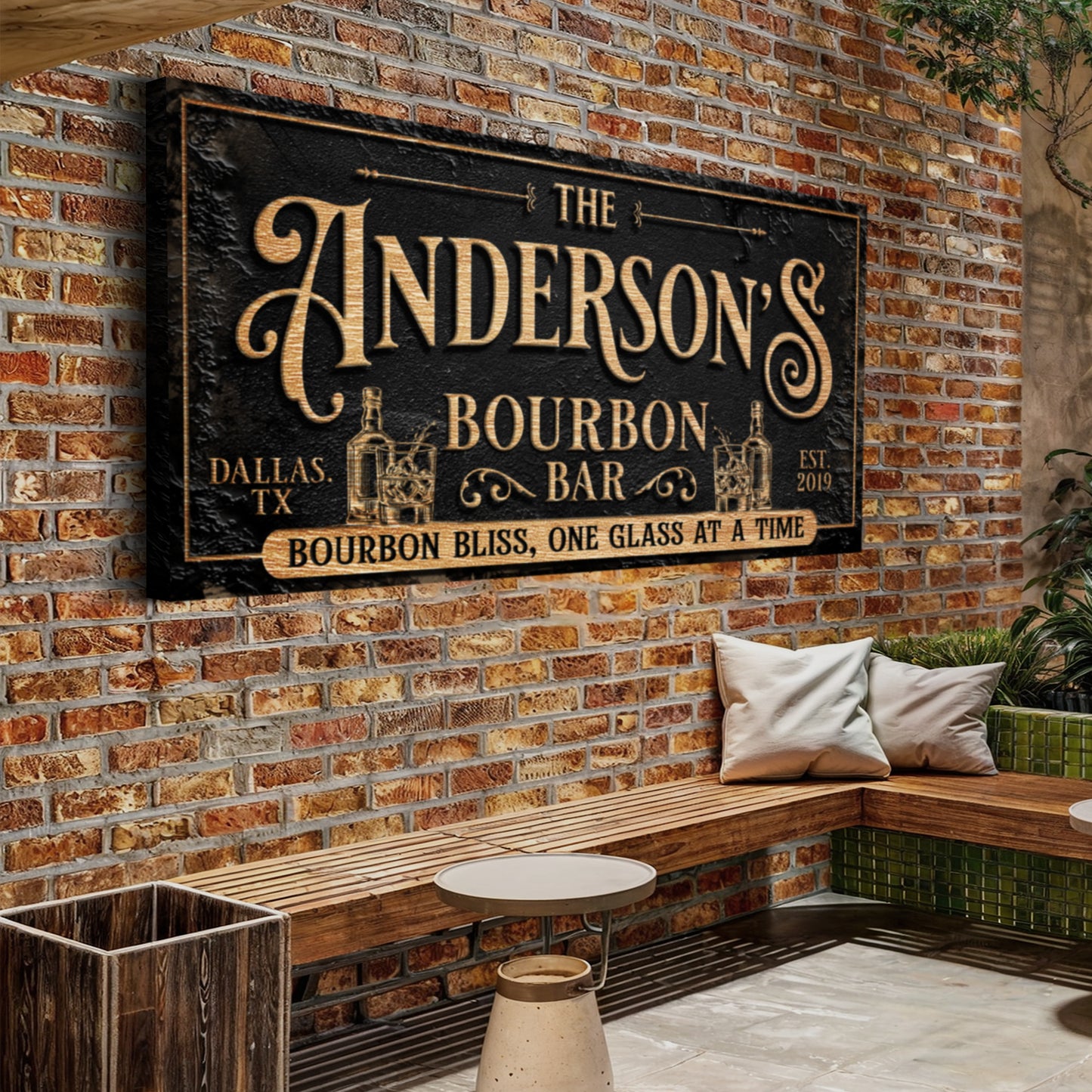 Personalized Bourbon Bar Sign III  - Image by Tailored Canvases