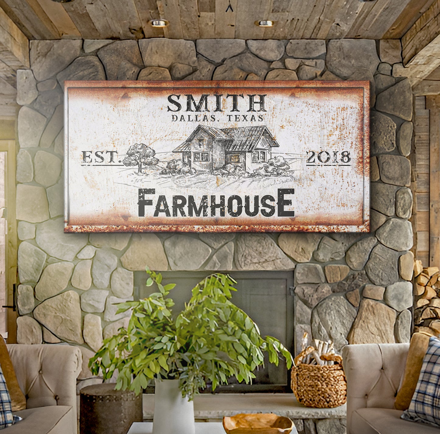 Rustic Farmhouse Personalized Sign III (Free Shipping)