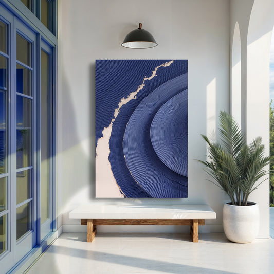 Navy Blue Acrylic Abstract Wall Art