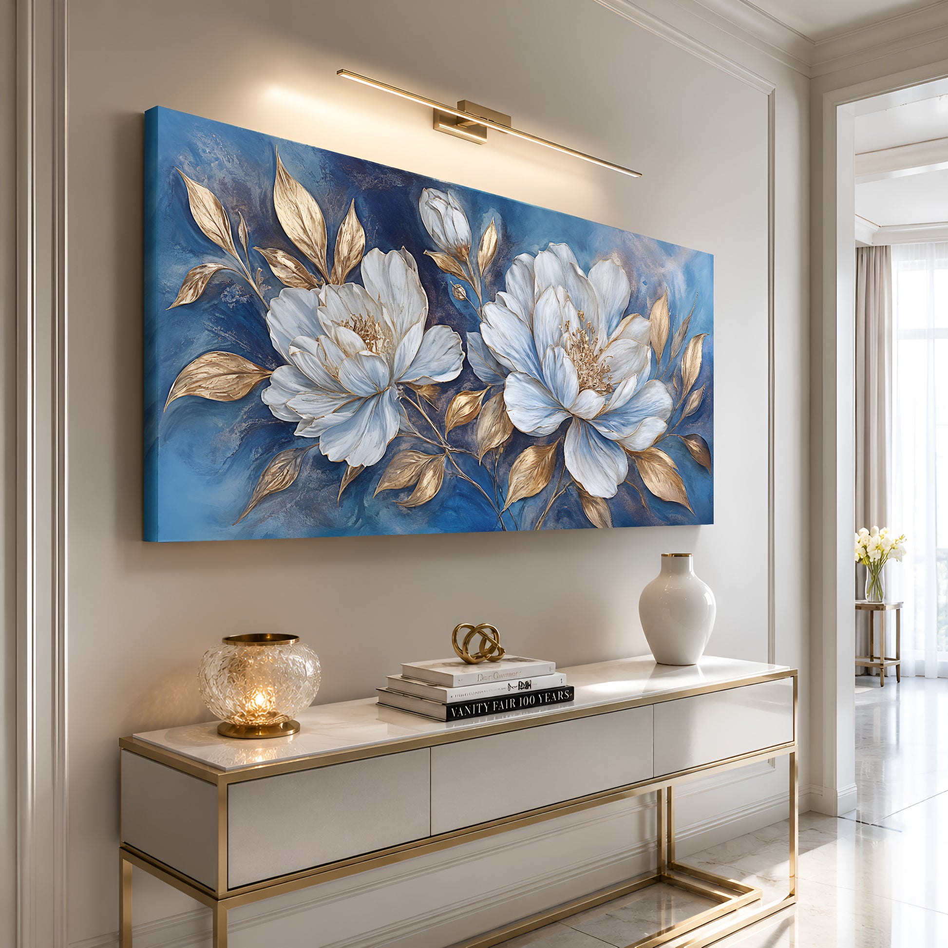 Royal Blue Peony Elegance