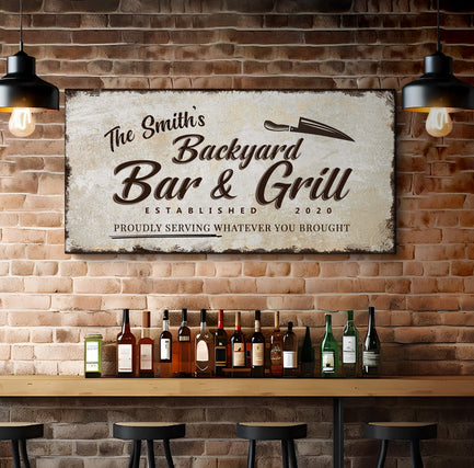 Backyard Bar & Grill Sign IV Style 3 - Image by Tailored Canvases