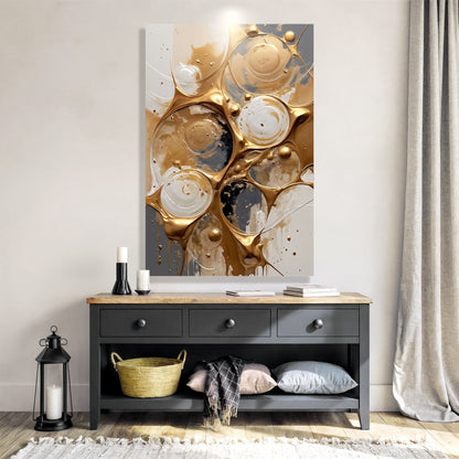 Black And Gold Abstract Splashes Wall Art