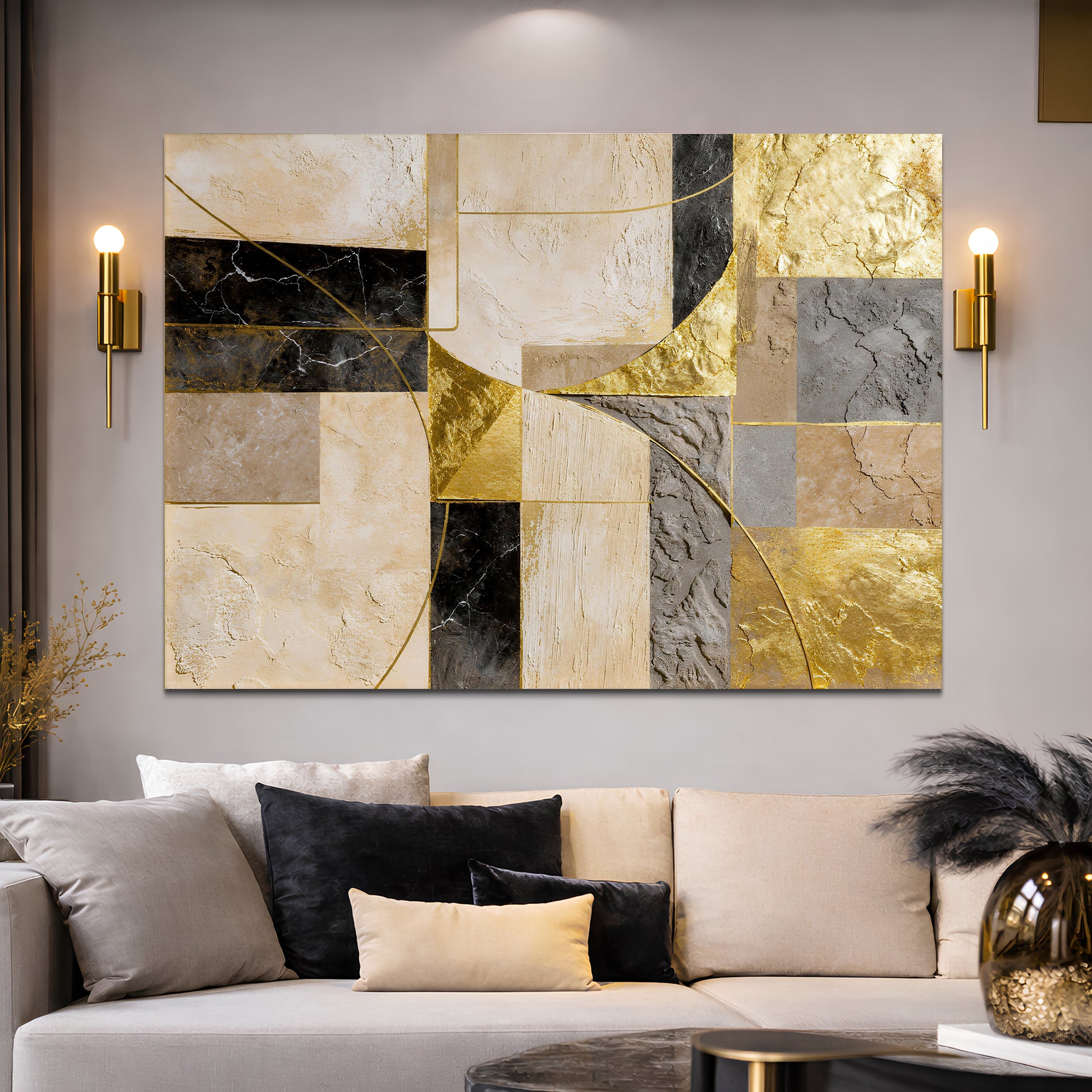 Golden Arc Symphony Wall Art