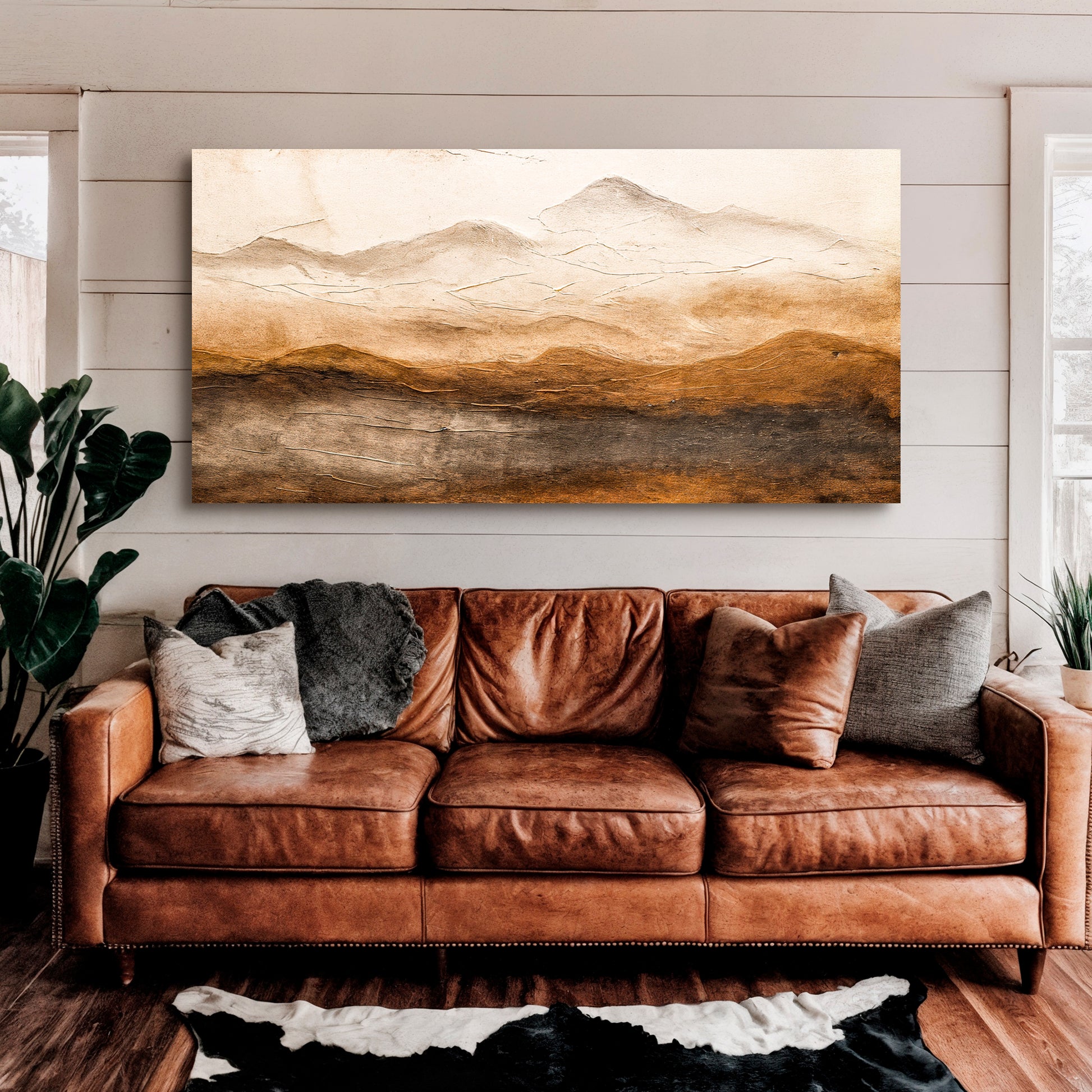 Desert Mountain Horizon Abstract Wall Art