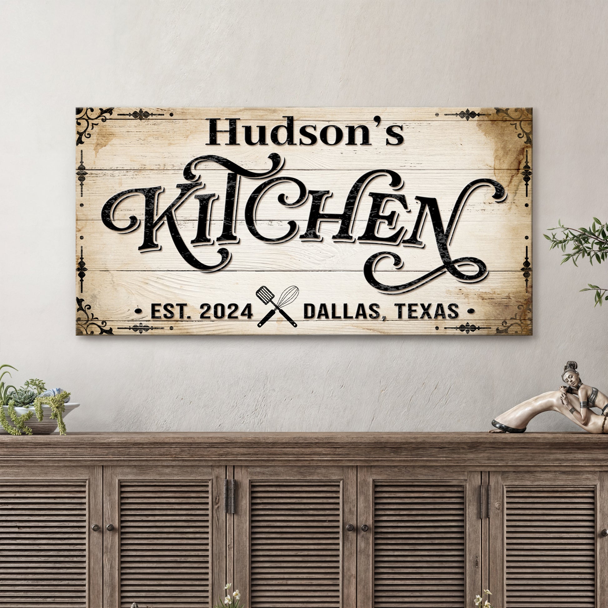 Kitchen Sign XI Style 2 - Image by Tailored Canvases