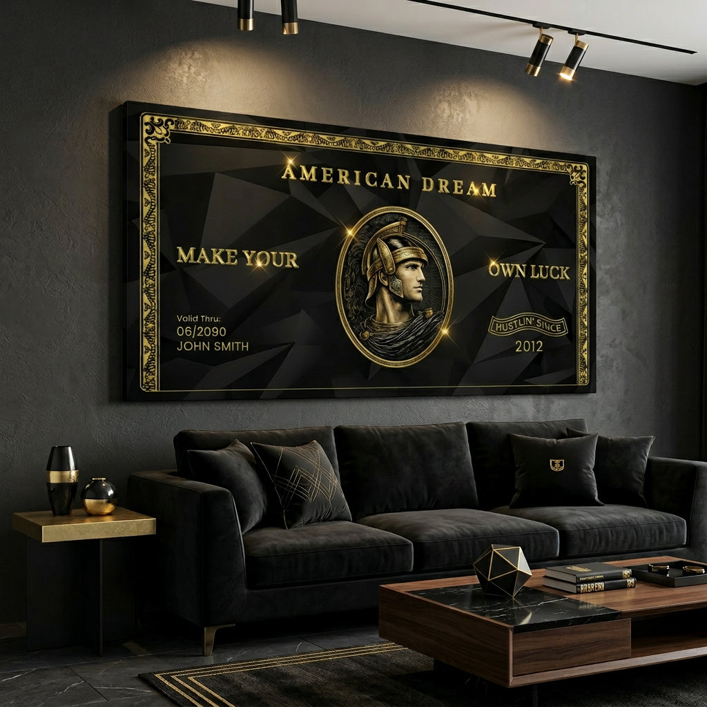 Personalized American Dream “Make Your Own Luck” Wall Sign