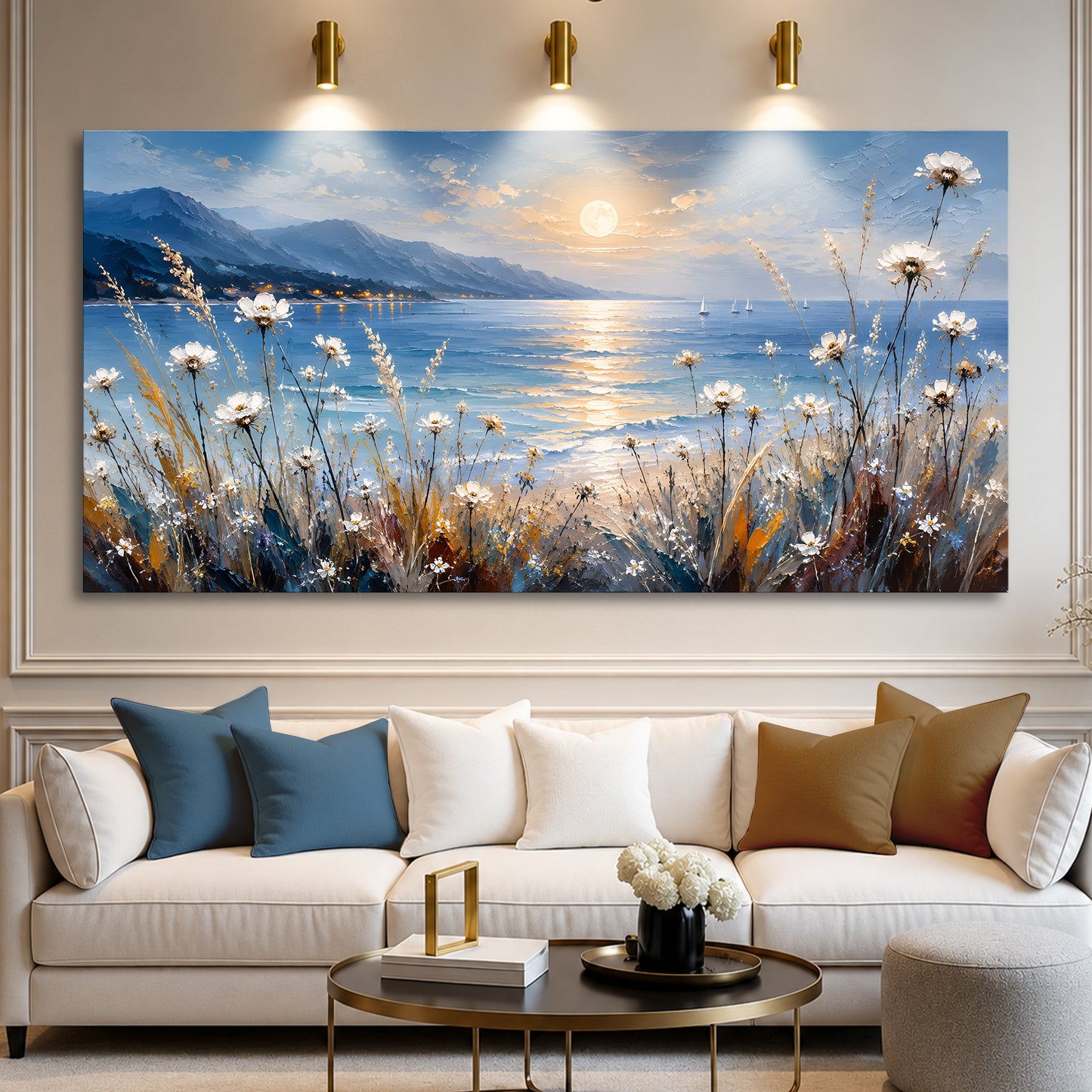 Moonlit Coastal Meadow