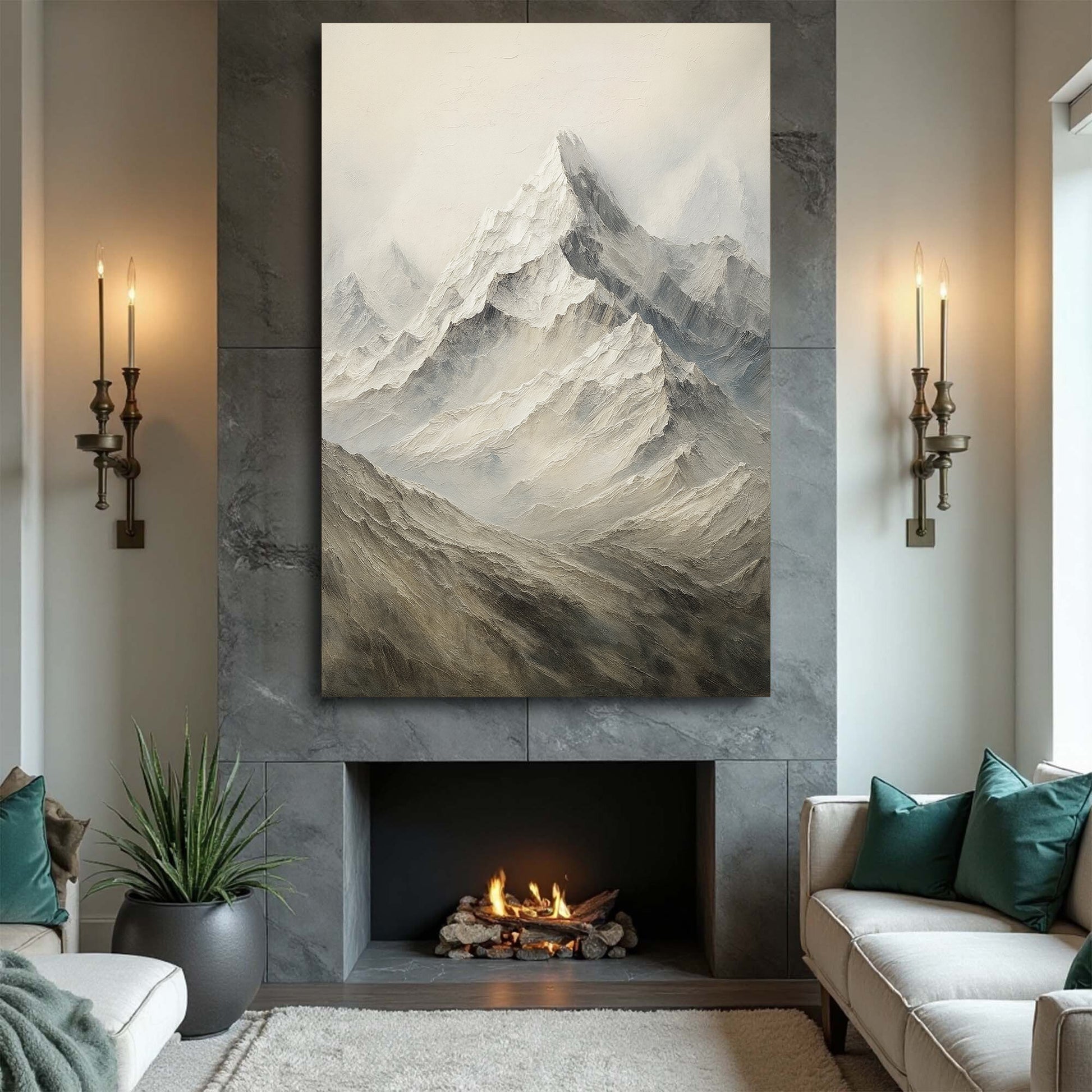 Snow Mountain Abstract Wall Art IV