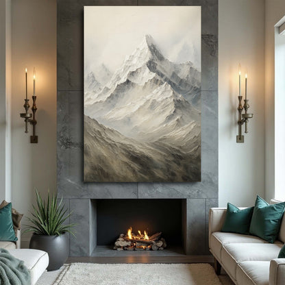Snow Mountain Abstract Wall Art IV