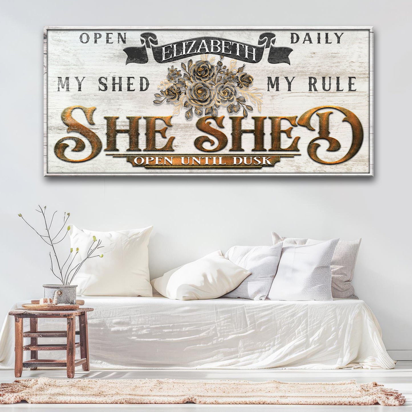 Personalized She Shed Sign X