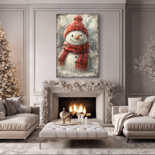 Vintage Snowman Christmas Wall Art V
