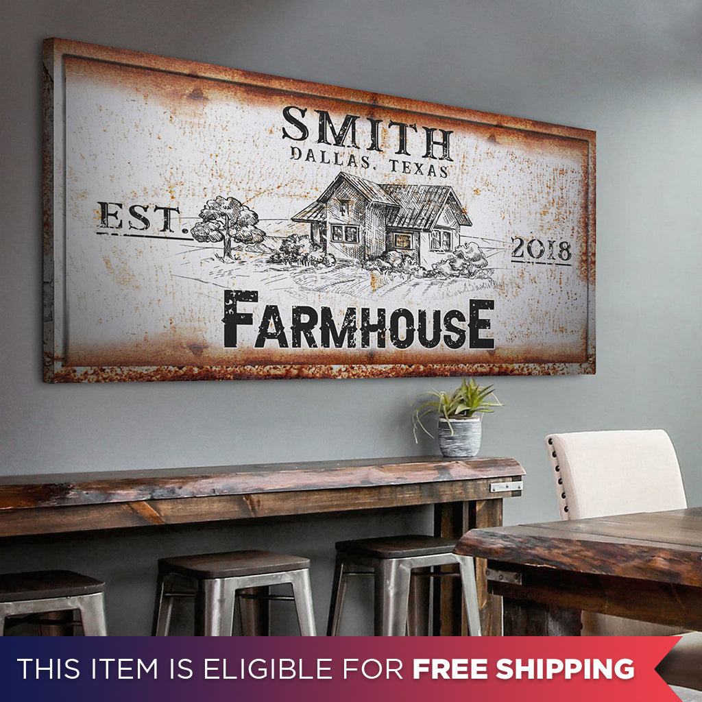 Rustic Farmhouse Personalized Sign III (Free Shipping)