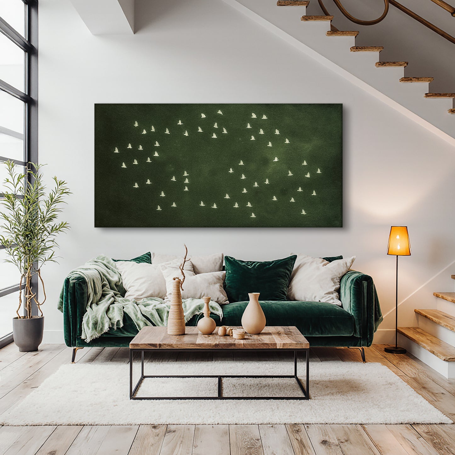 Birds Migration Abstract Wall Art II