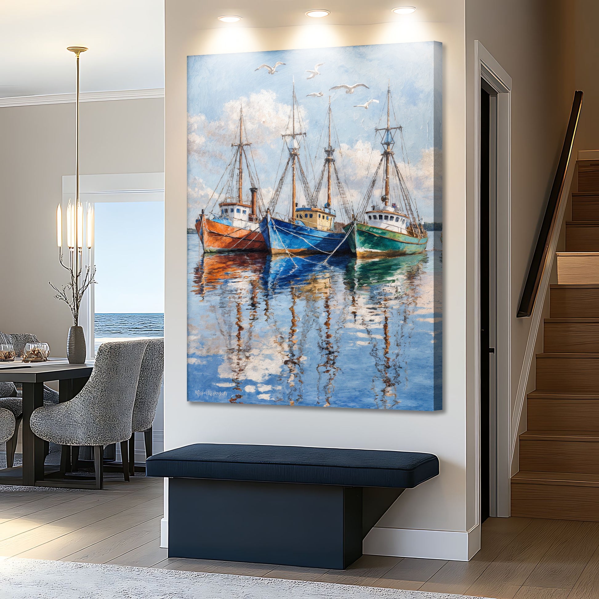 Anchored Seaside Wall Art