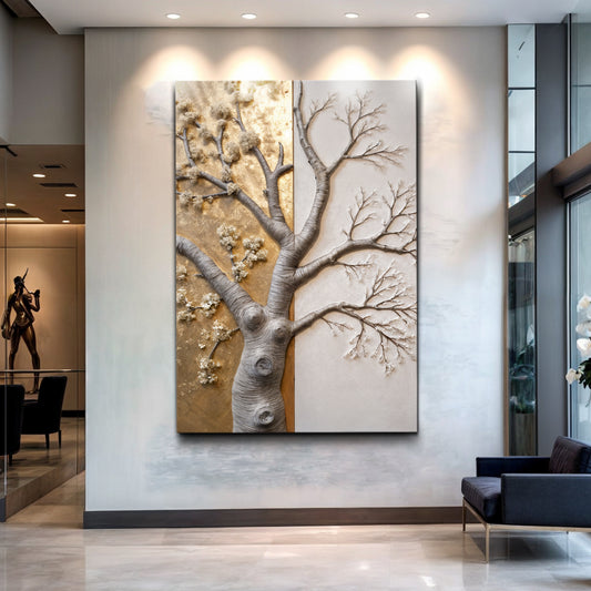 Tree American Basswood Impasto Wall Art