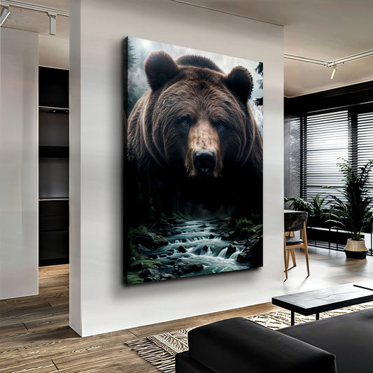 Grizzly Bear Double Exposure Wall Art