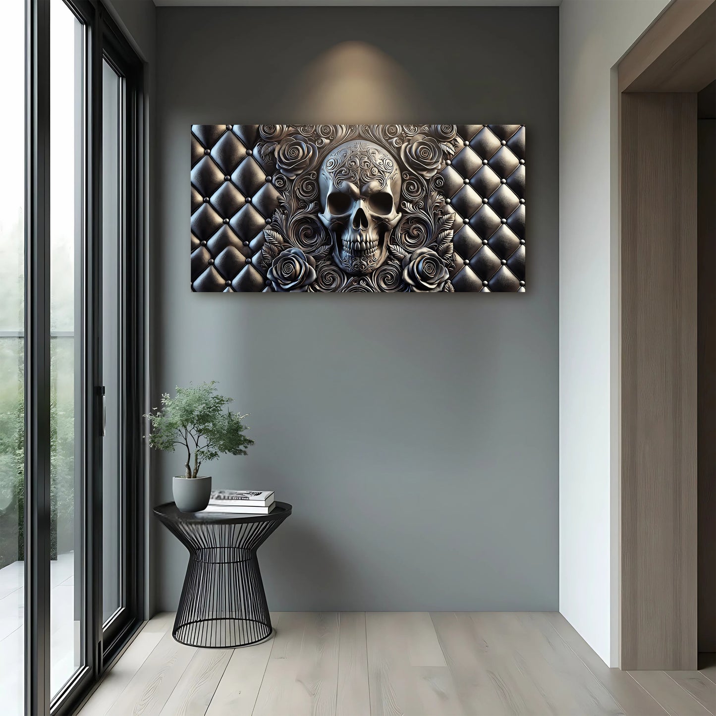 3D Rose And Skull Wall Art IV