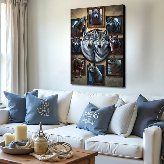 3D Wolf Collage Wall Art