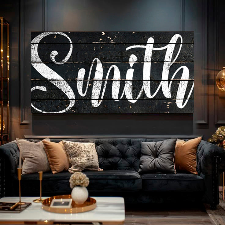 Personalized Family Last Name Wall Sign II