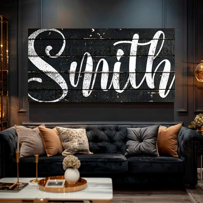 Personalized Family Last Name Wall Sign II