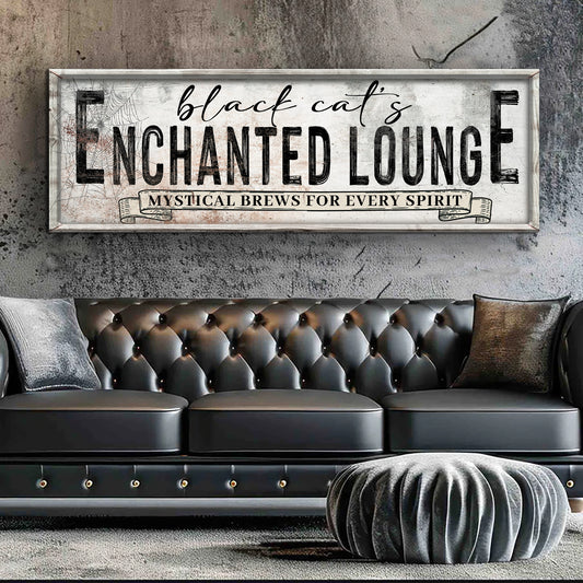 Black Cat's Enchanted Lounge Halloween Sign III