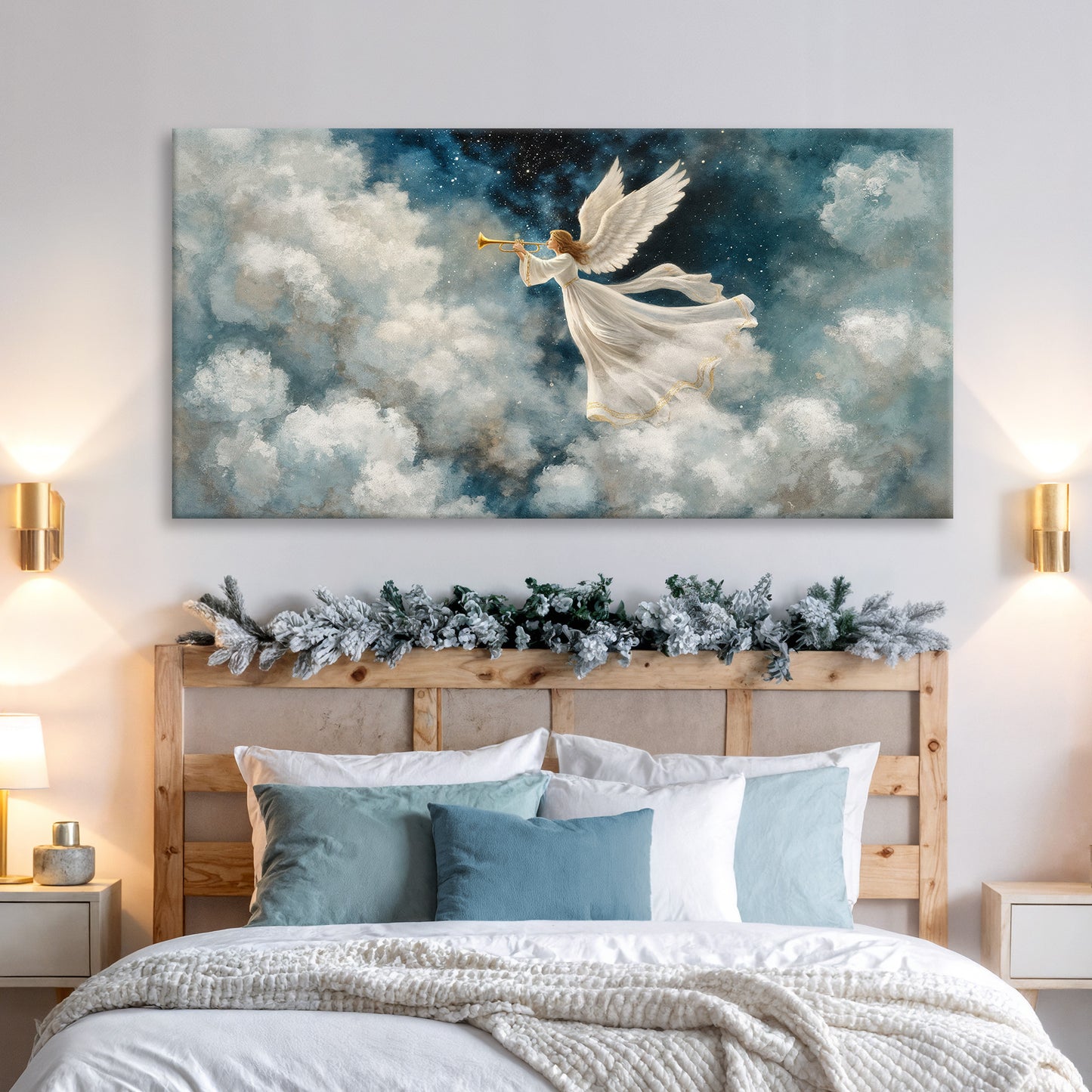 Angel Playing Trumpet Christmas Wall Art