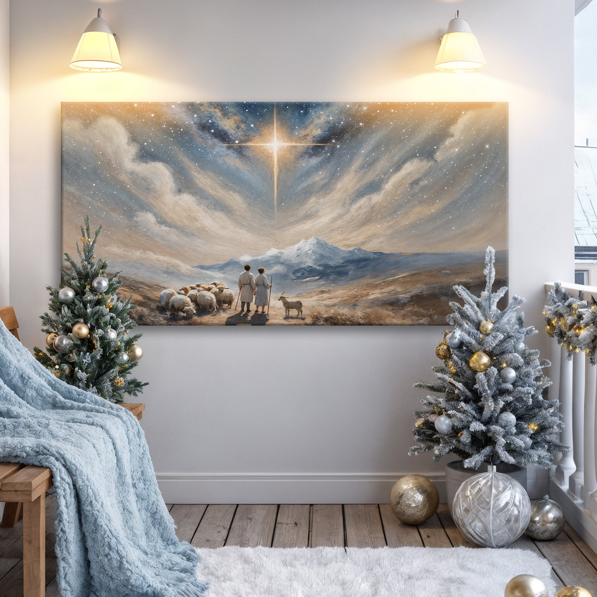 Shepherds Walking Christmas Wall Art