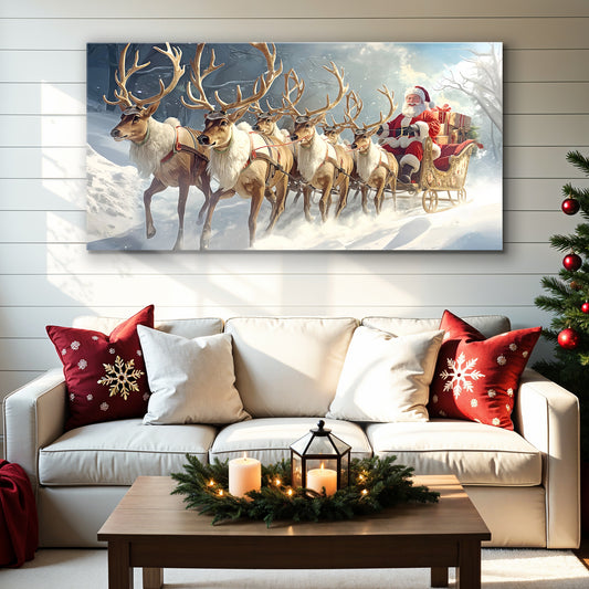 Santa’s Sleigh Ride Christmas Wall Art