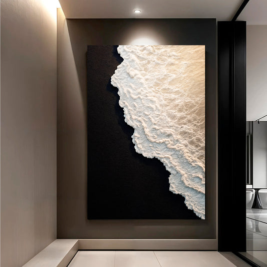 Black Sand Beach Abstract Wall Art