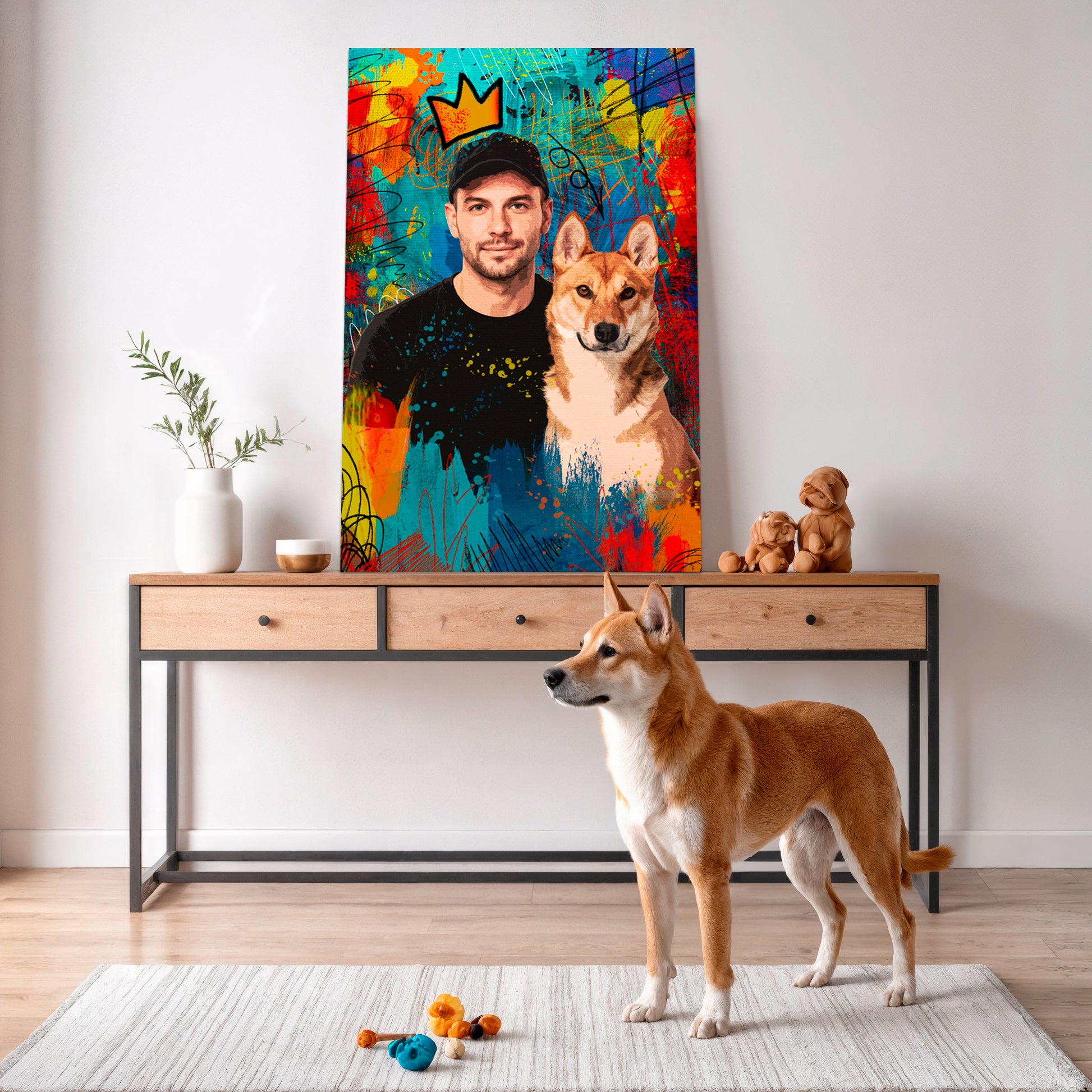 Customized Pet Portrait Abstract Wall Art III