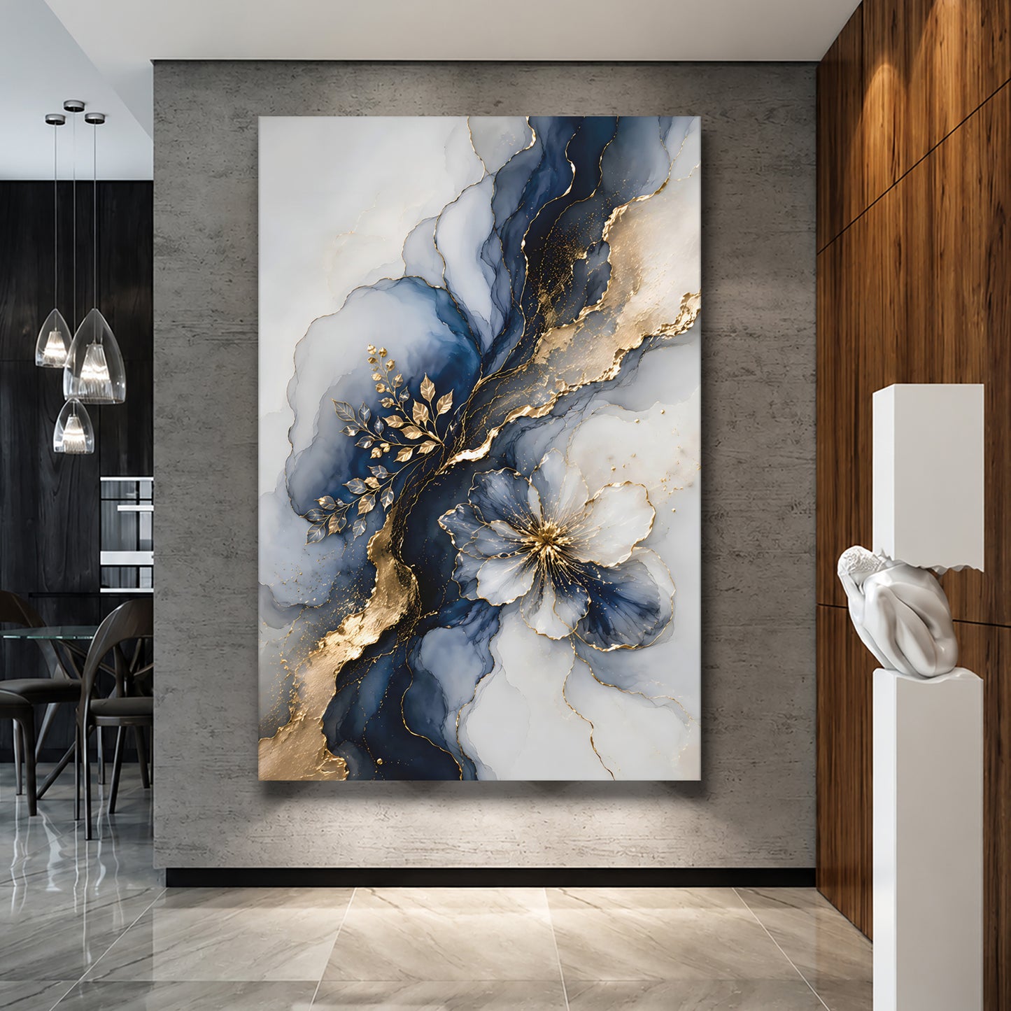 Midnight Elegance Bloom Wall Art