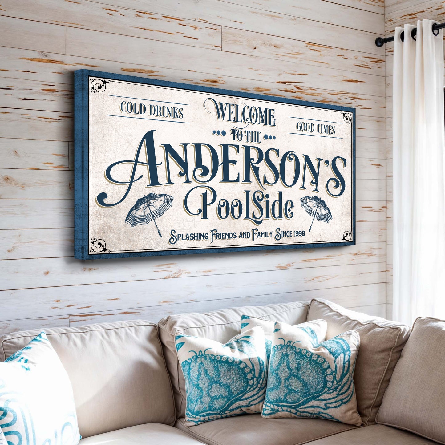 Personalized Poolside Party Sign II Style 2 - Image by Tailored Canvases