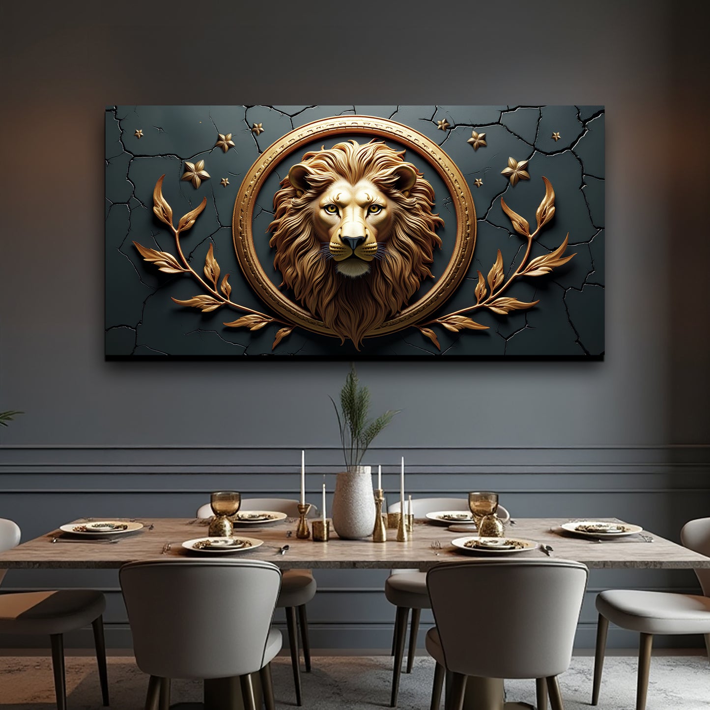 3D Majestic Lion Wall Art