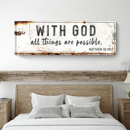 With God All Things Are Possible Sign Style 2 - Image by Tailored Canvases