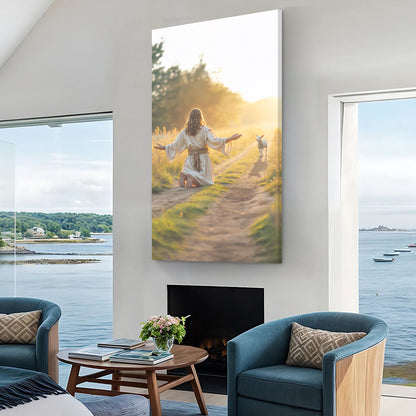 Jesus Protects The Lamb From Wolves Faith Wall Art XI