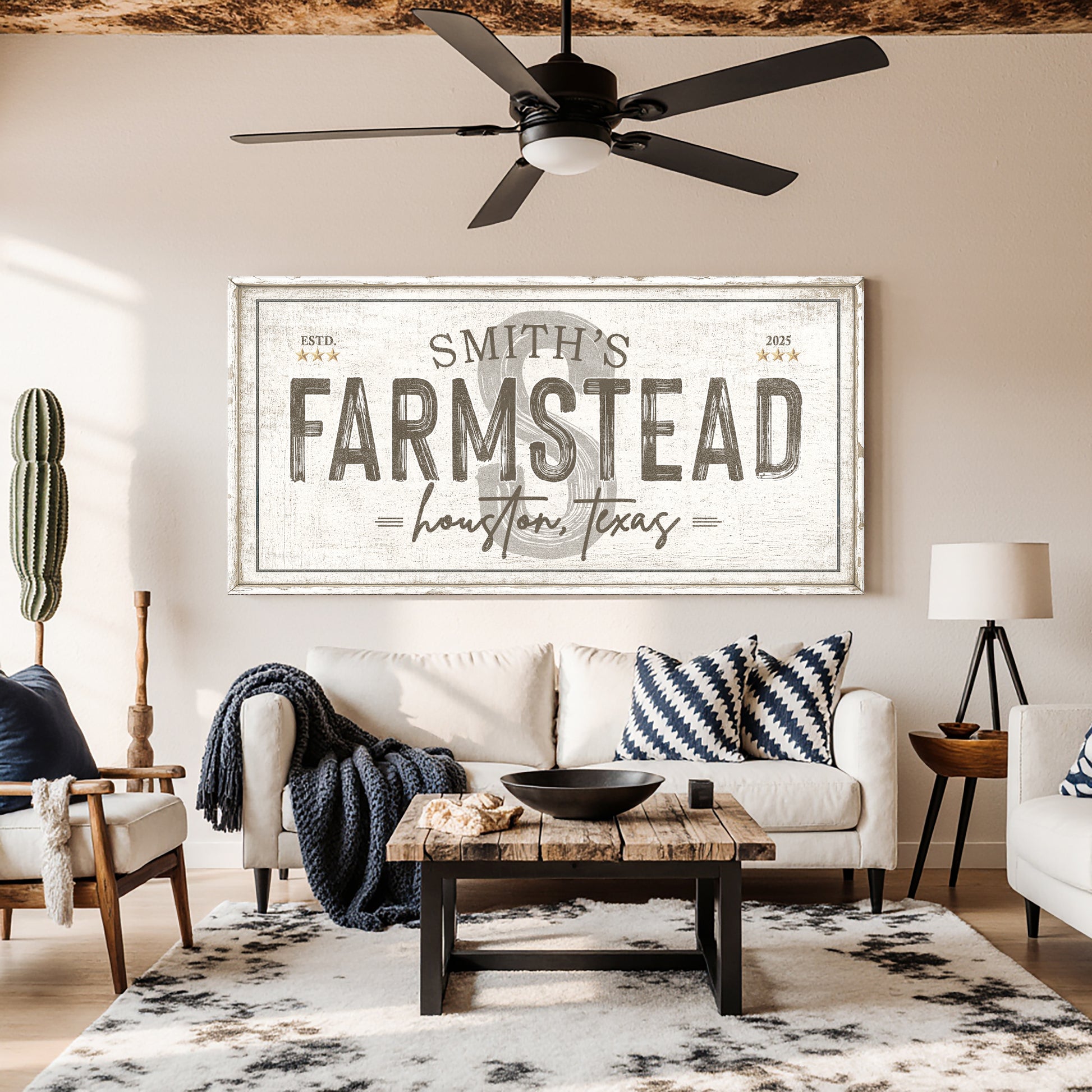 Personalized Rustic Farmstead Wall Sign