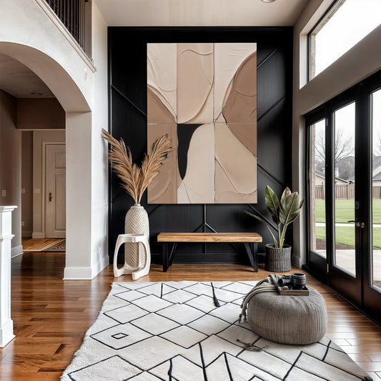 Neutral Abstract Boho Impasto Wall Art